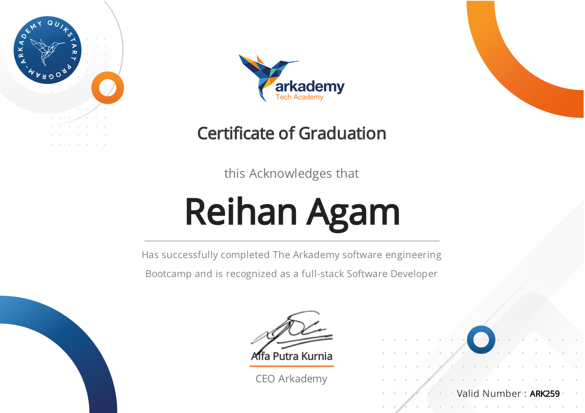 Fullstack Software Developer Certificate preview
