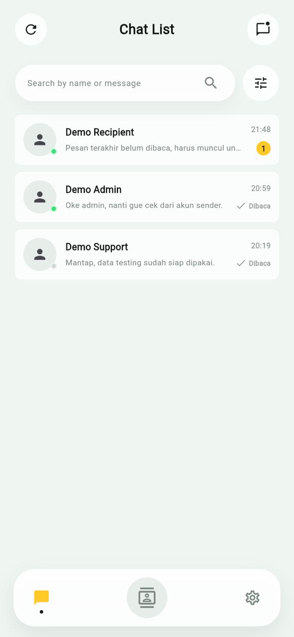 My Chat list screen
