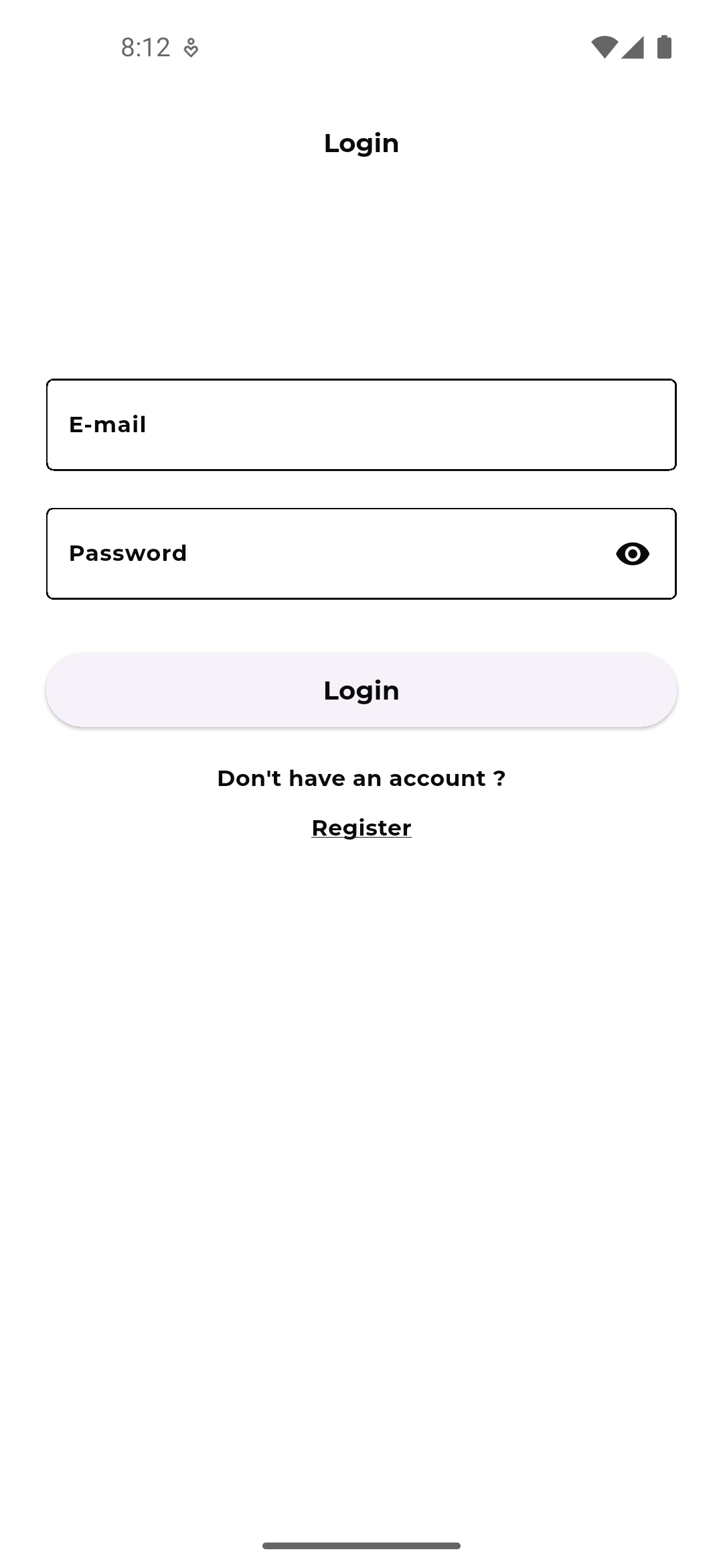 My Event screen 1