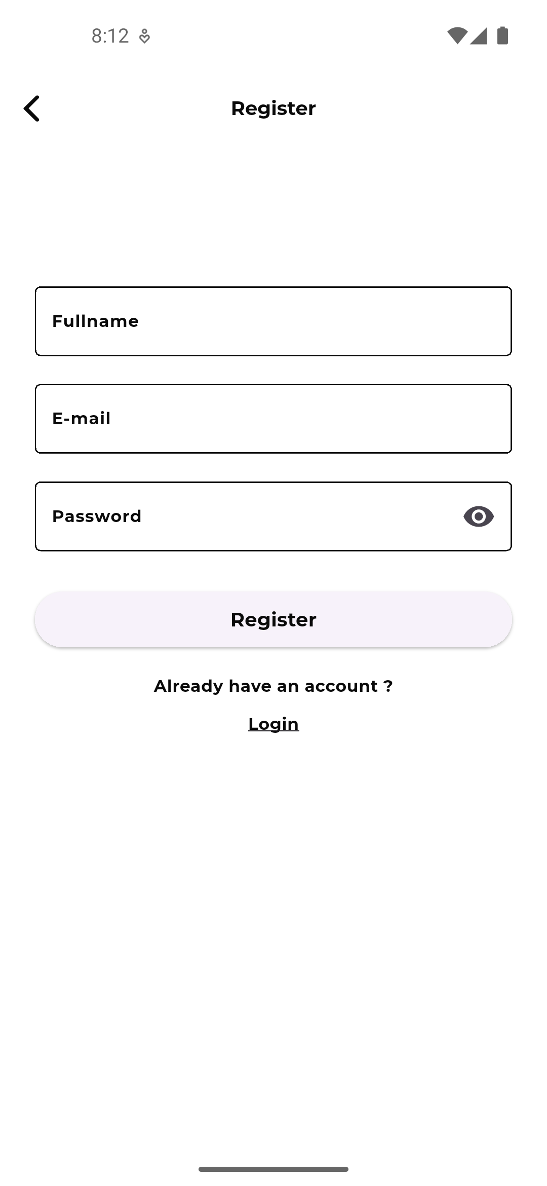 My Event screen 2