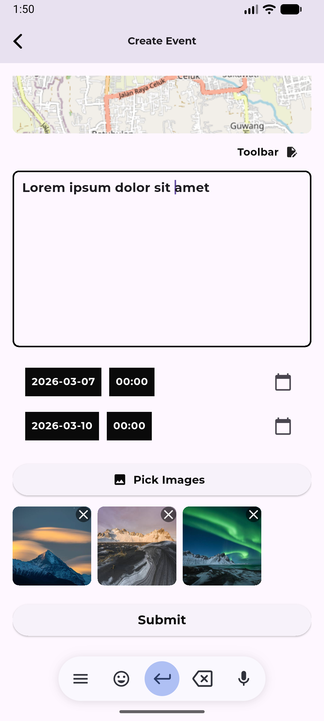My Event screen 5.2