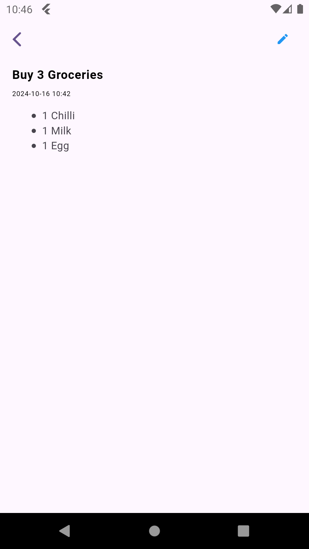 My Note screen 6