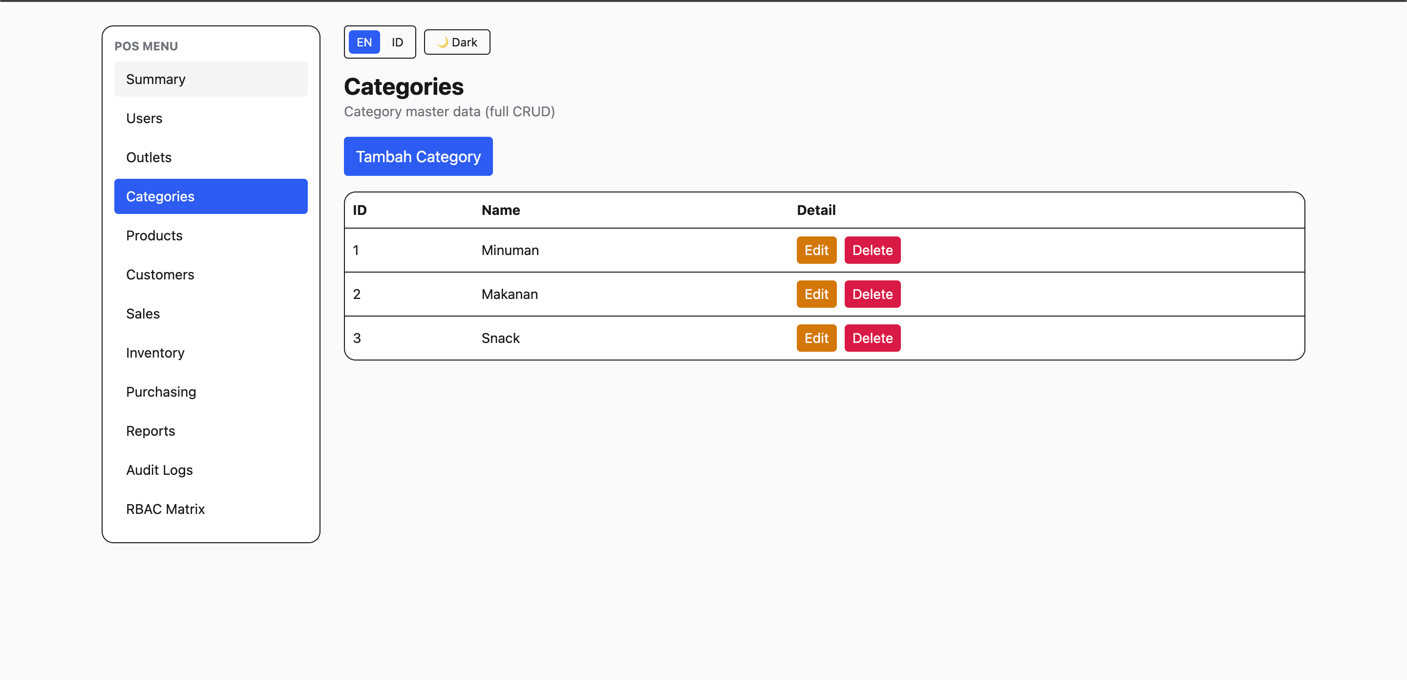 POS Categories